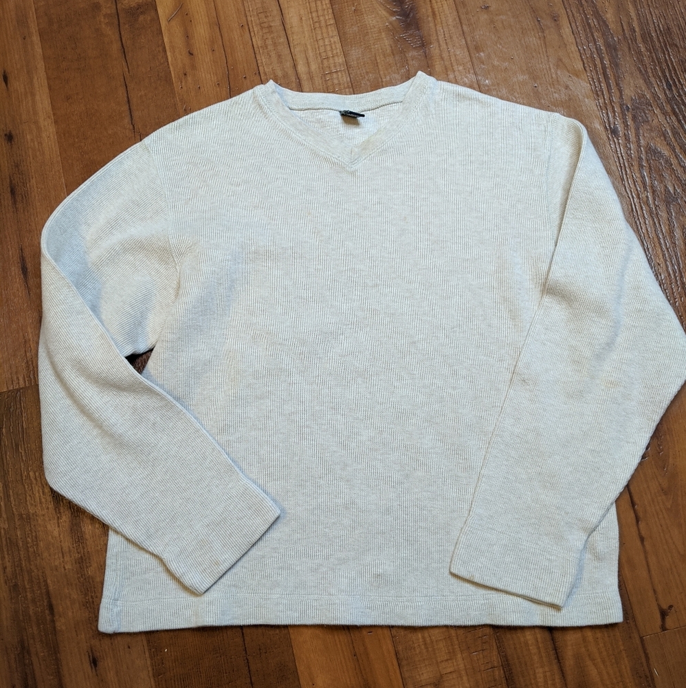 Gap Pullover Cream Knit V-Neck Sweater - Picture 2 of 7